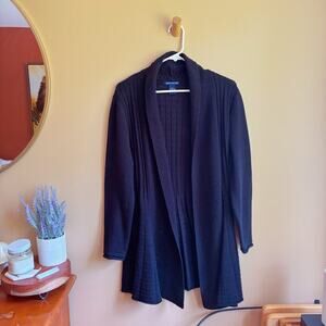 Architect Open Front Black Lightweight Knit Cardigan Size Medium